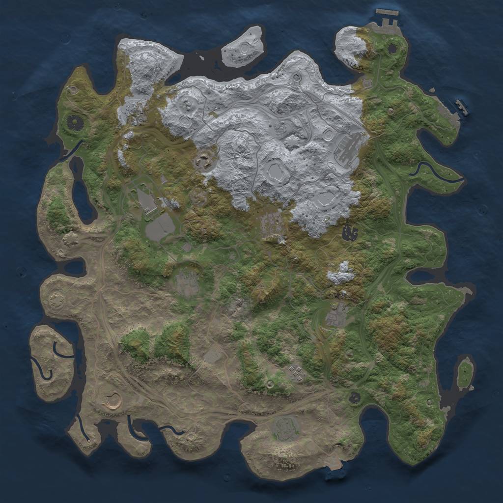 Rust Map: Procedural Map, Size: 4500, Seed: 1095876521, 19 Monuments