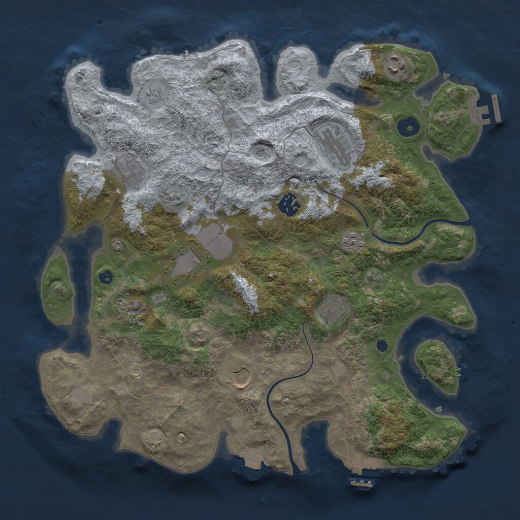 Rust Map: Procedural Map, Size: 3700, Seed: 14575872, 15 Monuments