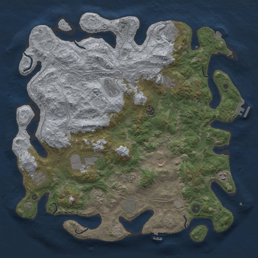 Rust Map: Procedural Map, Size: 4500, Seed: 2002146158, 19 Monuments