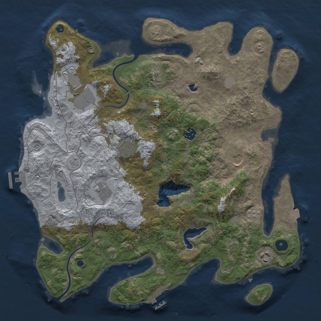 Rust Map: Procedural Map, Size: 4000, Seed: 425349528, 14 Monuments