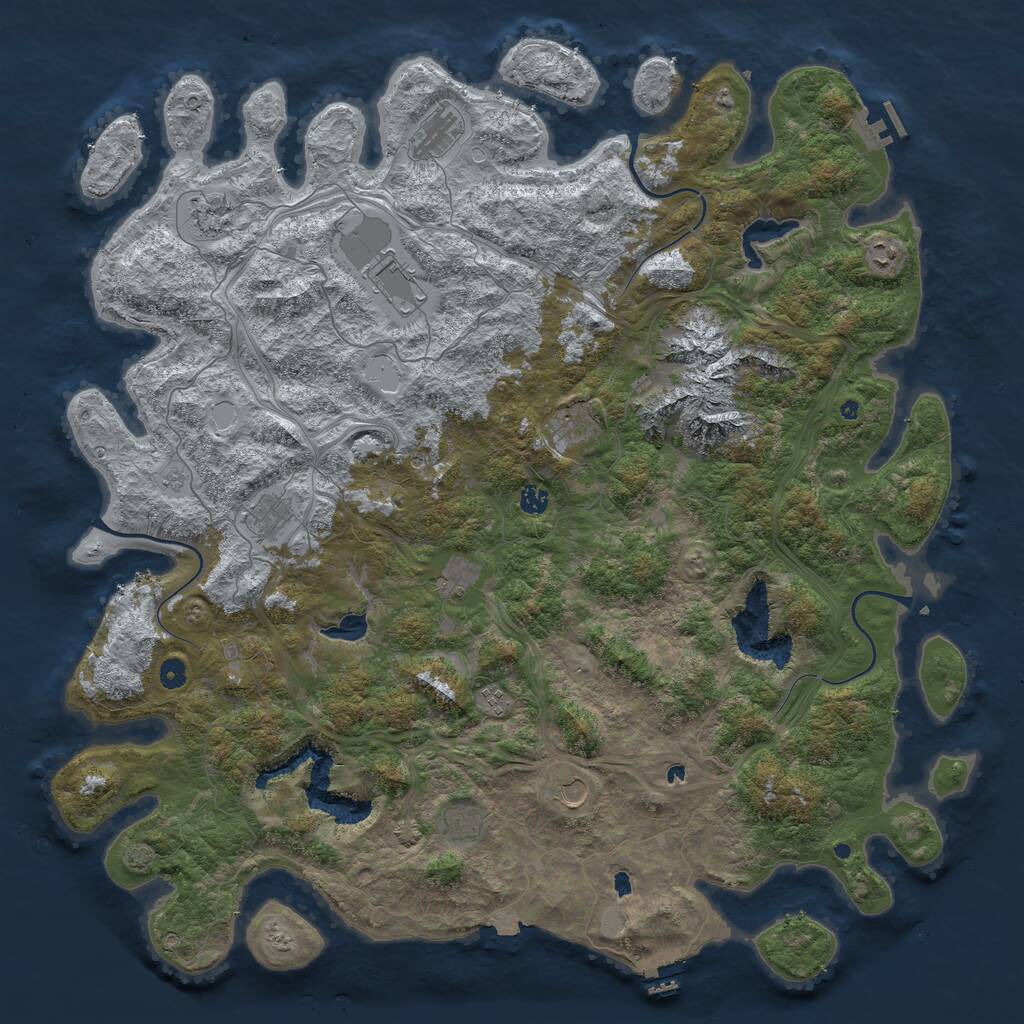 Rust Map: Procedural Map, Size: 5276, Seed: 16523, 17 Monuments