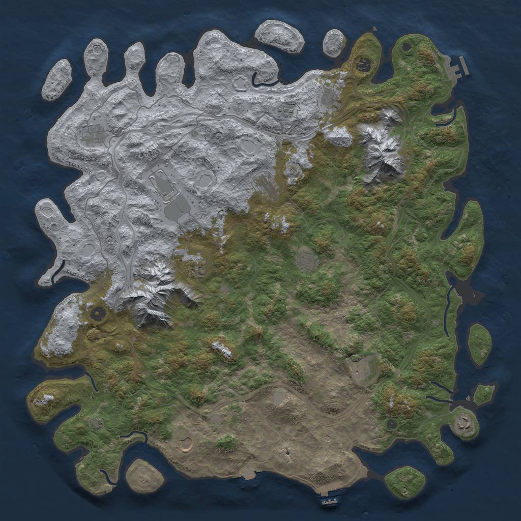 Rust Map: Procedural Map, Size: 5276, Seed: 16523, 19 Monuments