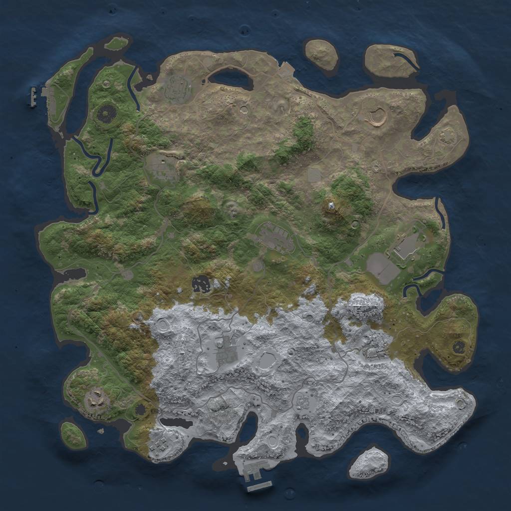 Rust Map: Procedural Map, Size: 4100, Seed: 149790283, 18 Monuments