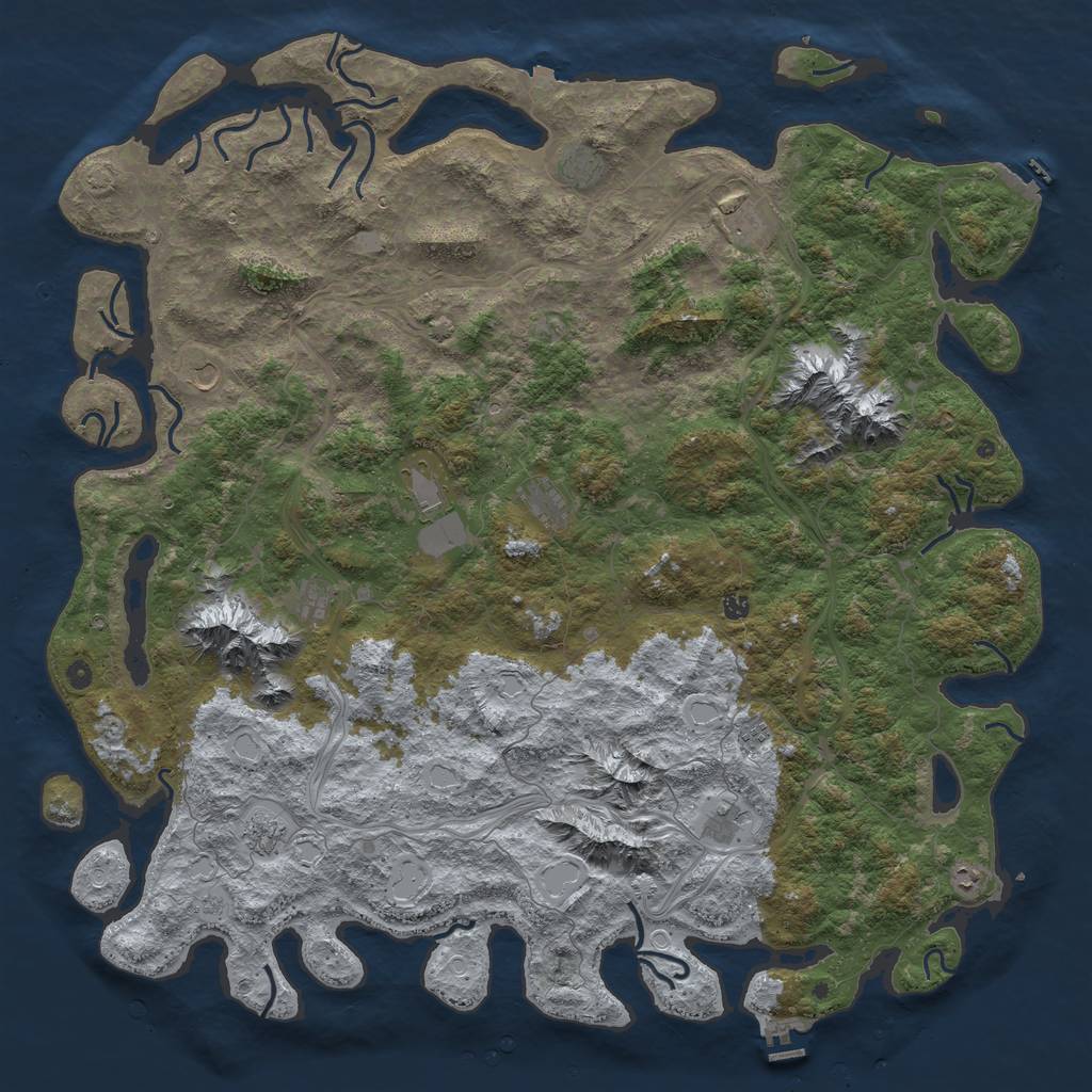 Rust Map: Procedural Map, Size: 6000, Seed: 1916236817, 19 Monuments