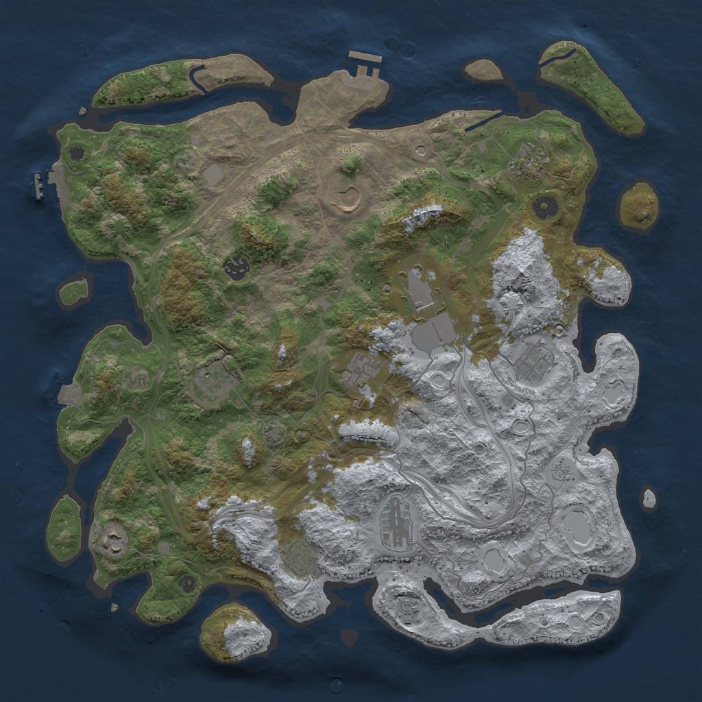 Rust Map: Procedural Map, Size: 4250, Seed: 111474782, 19 Monuments