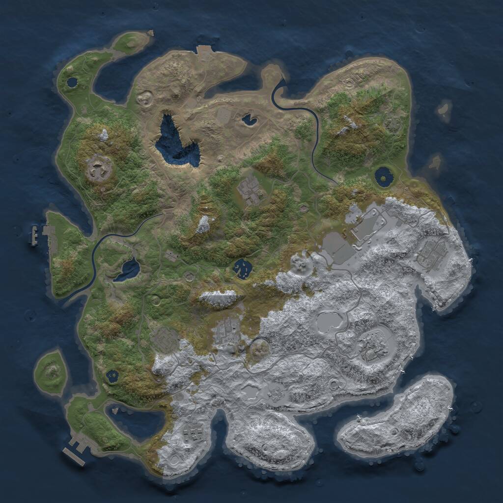 Rust Map: Procedural Map, Size: 4000, Seed: 849006805, 15 Monuments