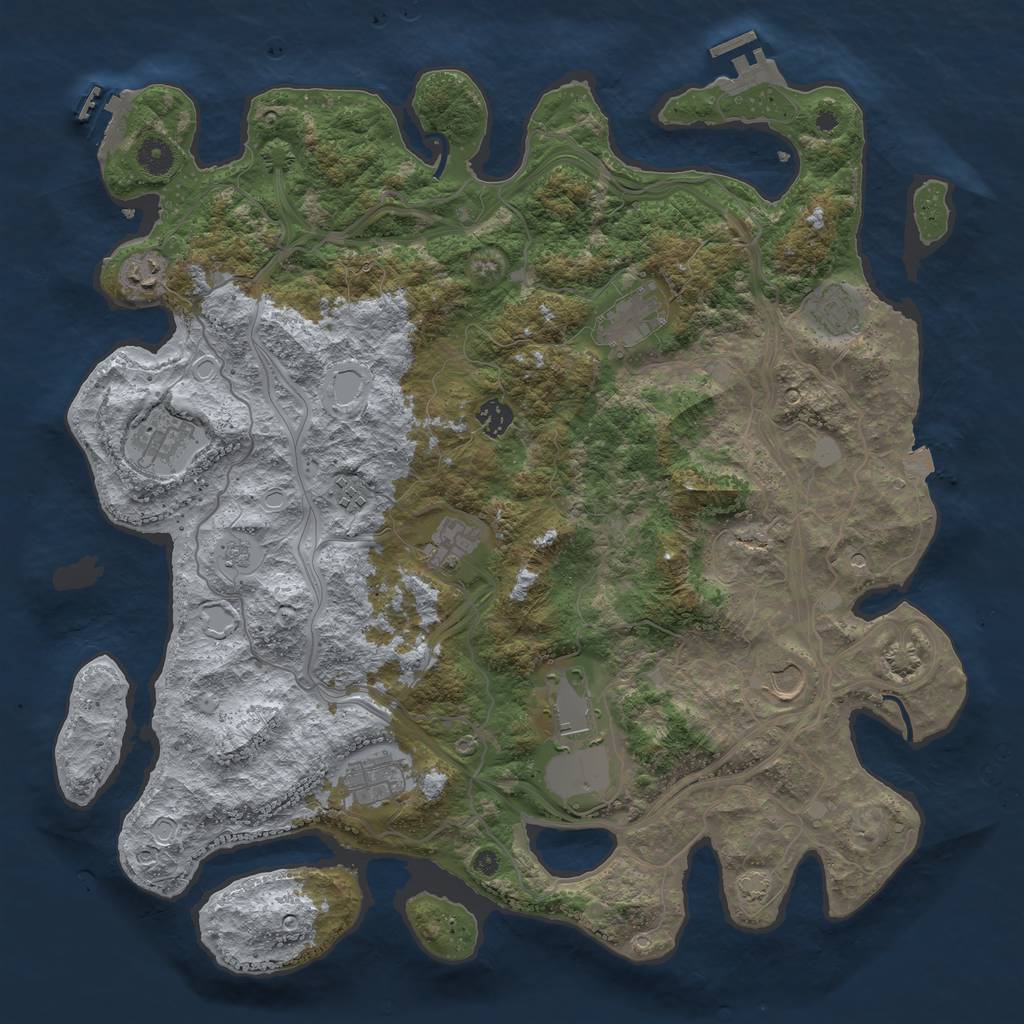 Rust Map: Procedural Map, Size: 4250, Seed: 29822511, 18 Monuments