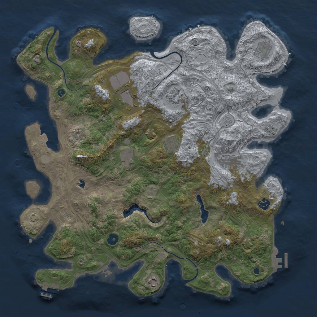 Rust Map: Procedural Map, Size: 4250, Seed: 2055406349, 15 Monuments