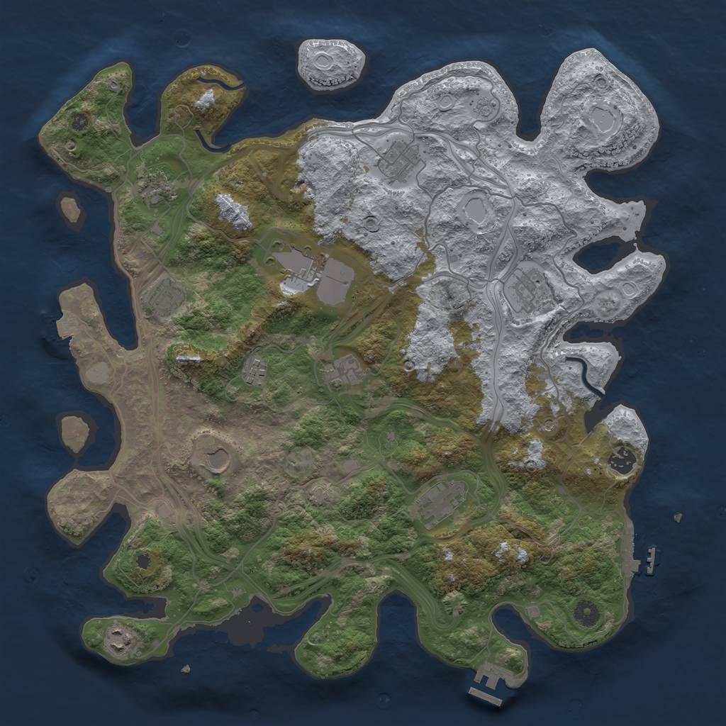 Rust Map: Procedural Map, Size: 4250, Seed: 2055406349, 19 Monuments