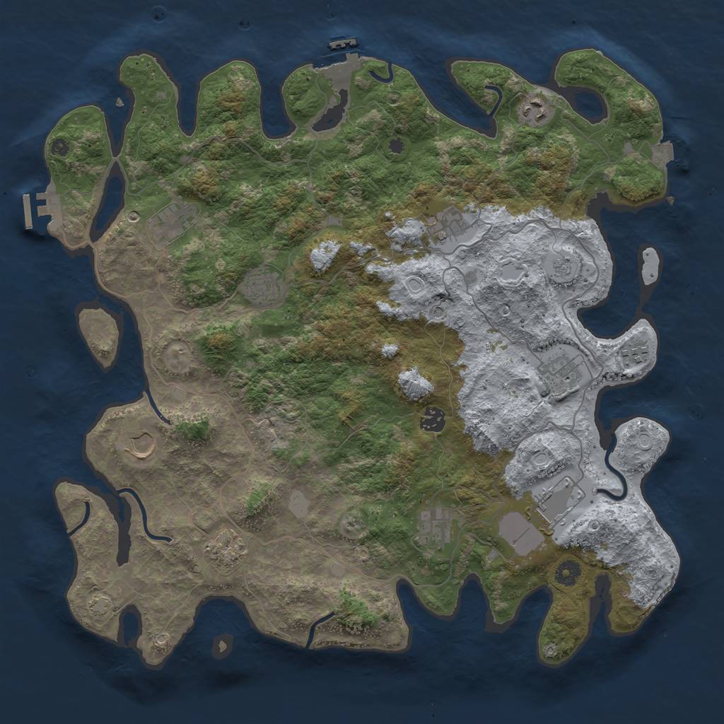 Rust Map: Procedural Map, Size: 4200, Seed: 14096058, 19 Monuments