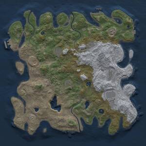 Thumbnail Rust Map: Procedural Map, Size: 4200, Seed: 14096058, 15 Monuments