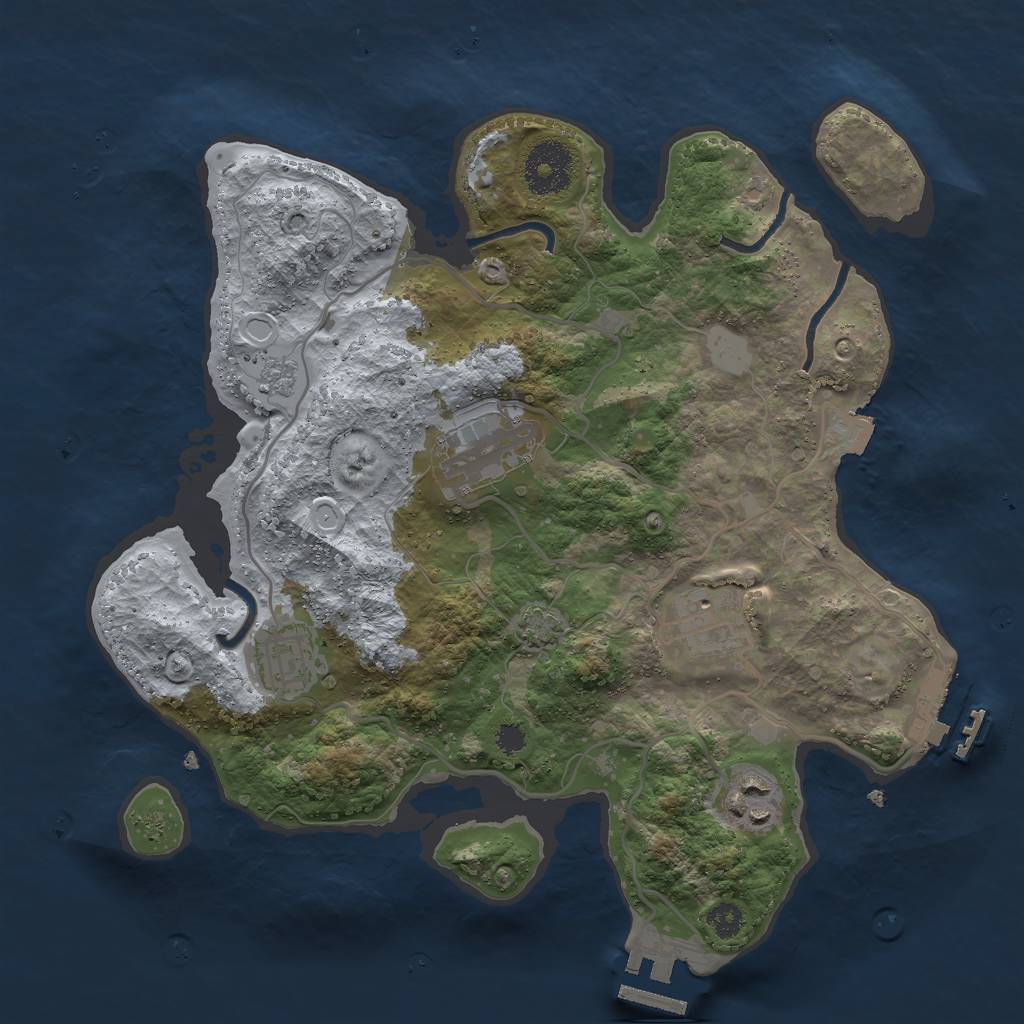 Rust Map: Procedural Map, Size: 3000, Seed: 1176110906, 11 Monuments