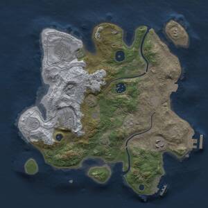 Thumbnail Rust Map: Procedural Map, Size: 3000, Seed: 1176110906, 10 Monuments