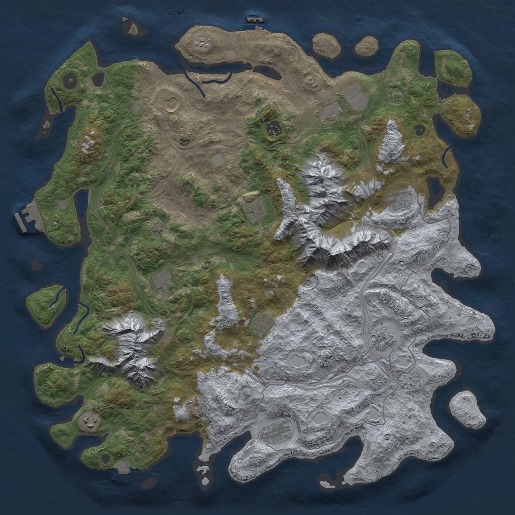 Rust Map: Procedural Map, Size: 5000, Seed: 839698672, 19 Monuments