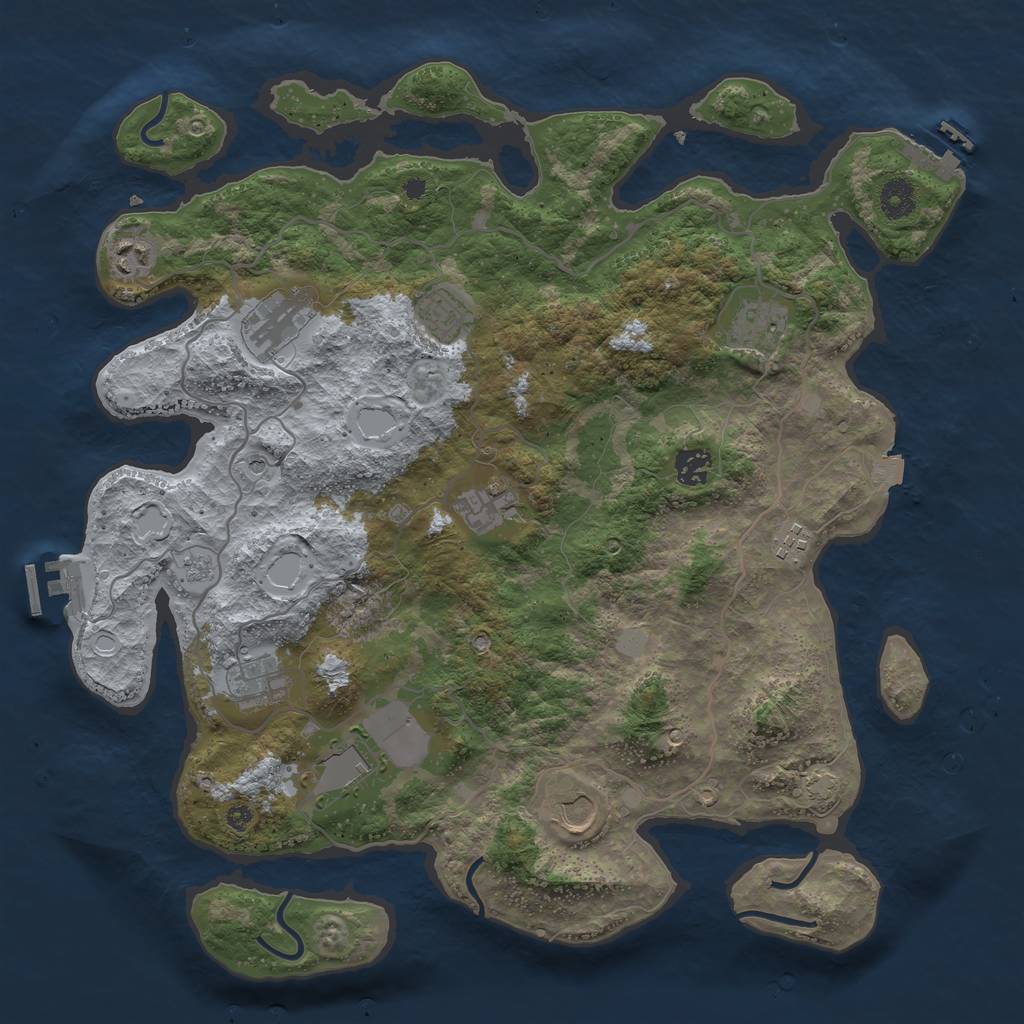 Rust Map: Procedural Map, Size: 4000, Seed: 571533314, 18 Monuments