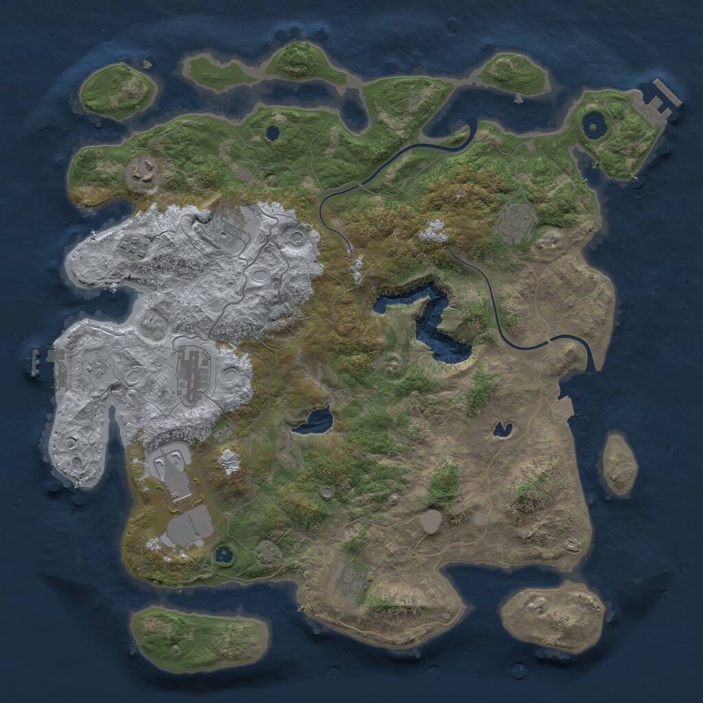 Rust Map: Procedural Map, Size: 4000, Seed: 571533314, 13 Monuments