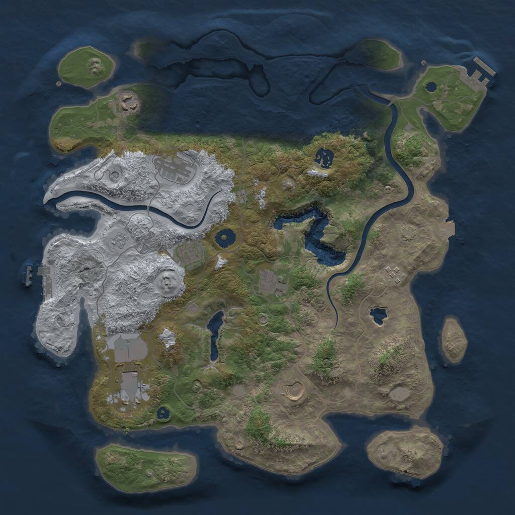 Rust Map: Procedural Map, Size: 4000, Seed: 571533314, 14 Monuments
