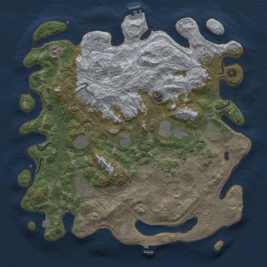 Rust Map: Procedural Map, Size: 4400, Seed: 46350592, 19 Monuments