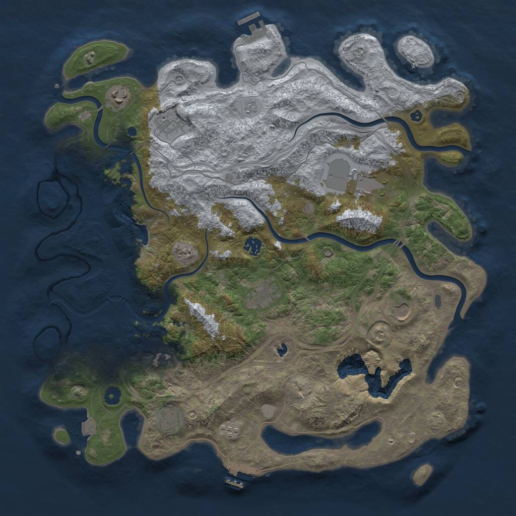 Rust Map: Procedural Map, Size: 4400, Seed: 46350592, 15 Monuments
