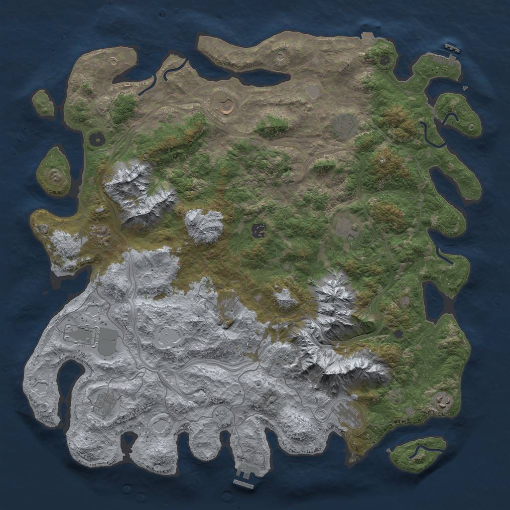 Rust Map: Procedural Map, Size: 5000, Seed: 1138890809, 19 Monuments