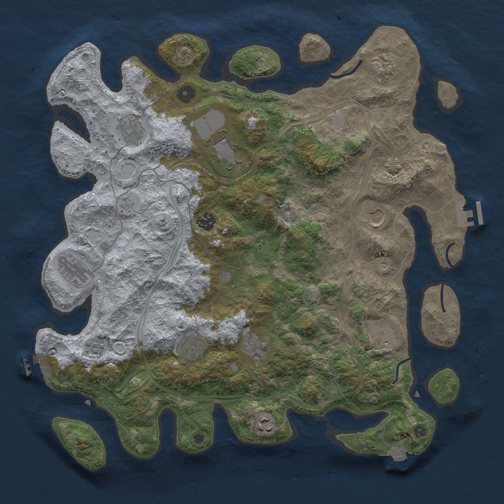 Rust Map: Procedural Map, Size: 4250, Seed: 1170883698, 19 Monuments