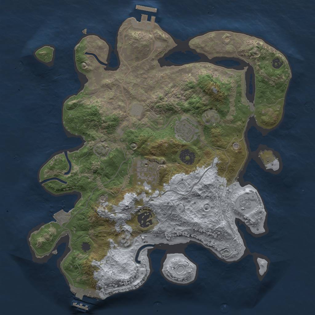 Rust Map: Procedural Map, Size: 3000, Seed: 9771, 11 Monuments