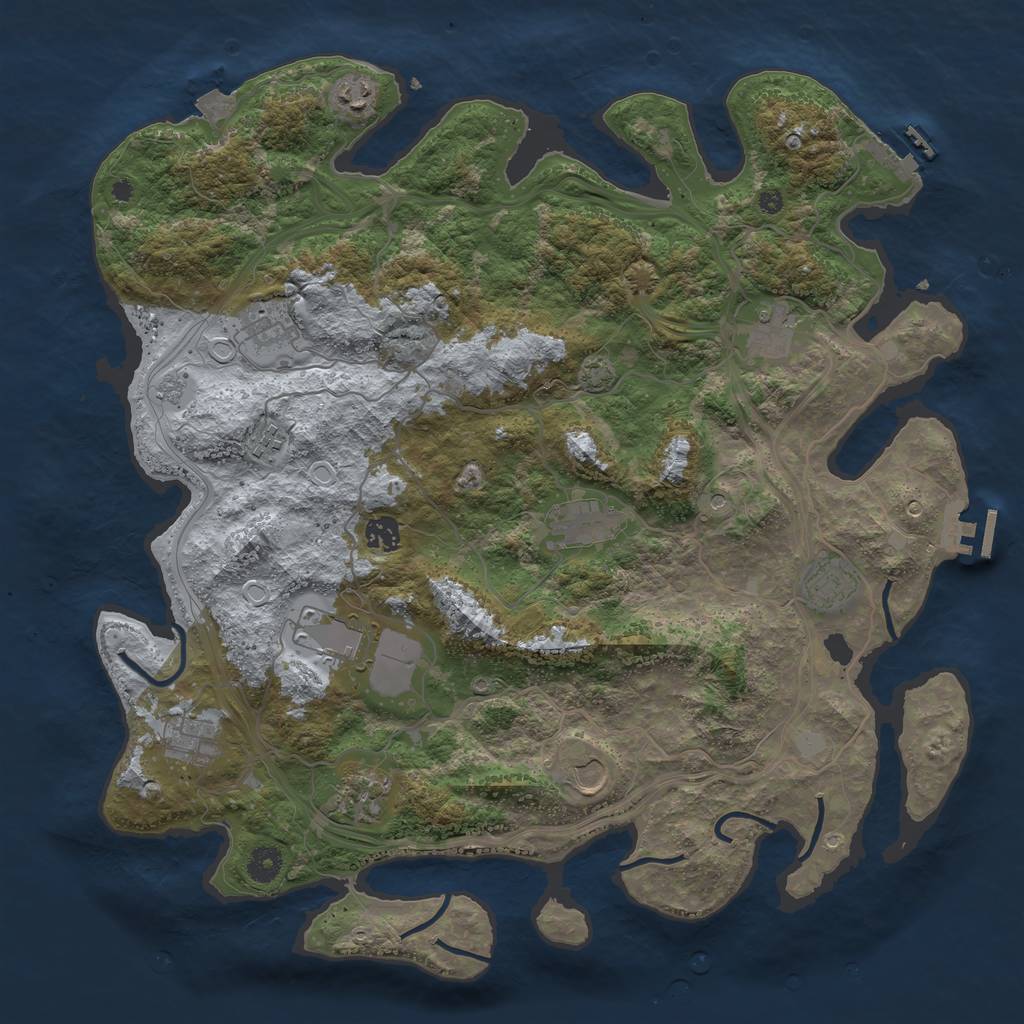 Rust Map: Procedural Map, Size: 4250, Seed: 1846583780, 19 Monuments