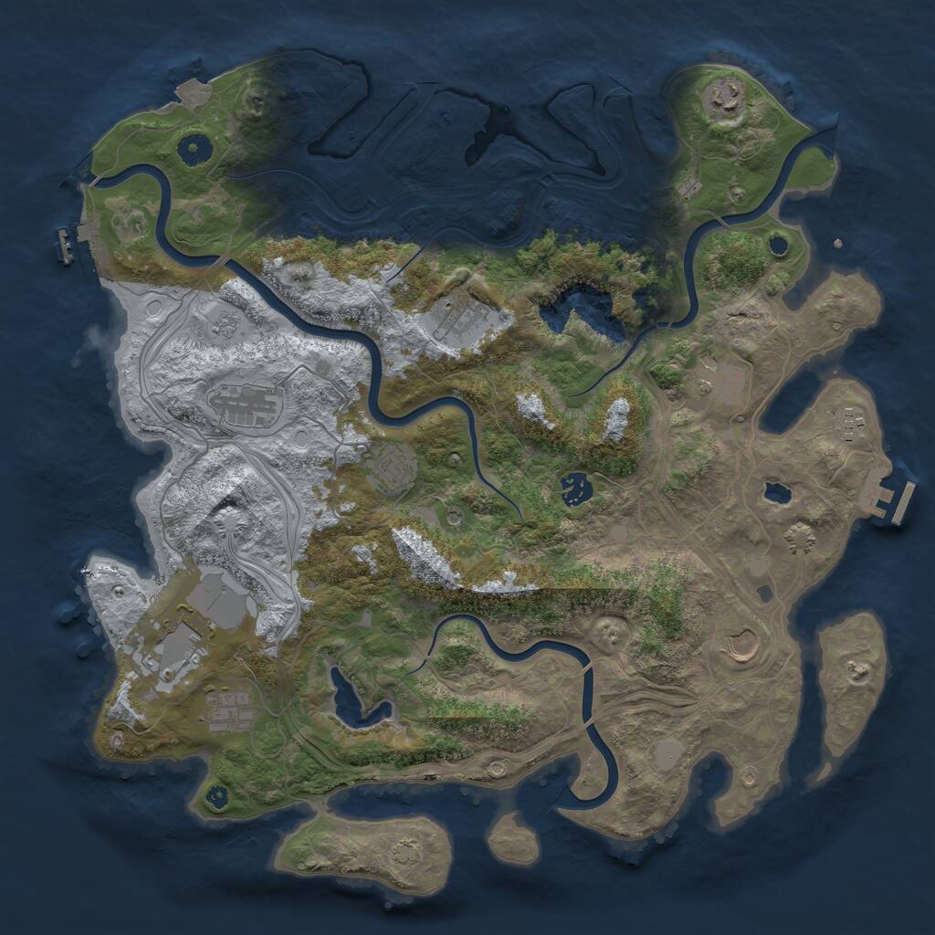 Rust Map: Procedural Map, Size: 4250, Seed: 1846583780, 16 Monuments