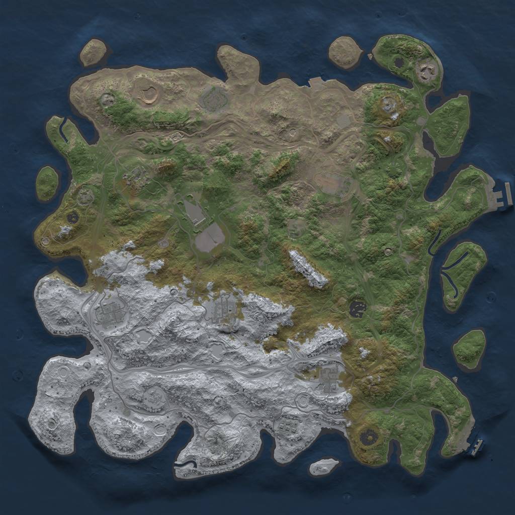 Rust Map: Procedural Map, Size: 4500, Seed: 546533463, 19 Monuments