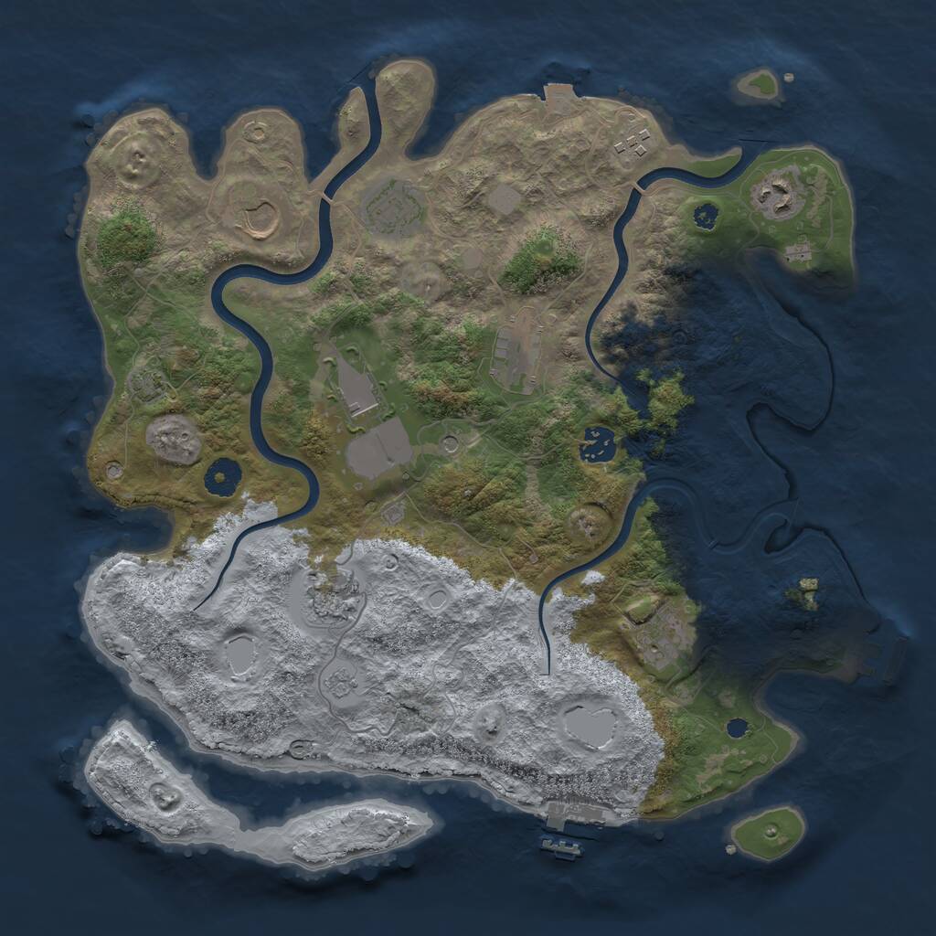 Rust Map: Procedural Map, Size: 3750, Seed: 803874476, 15 Monuments