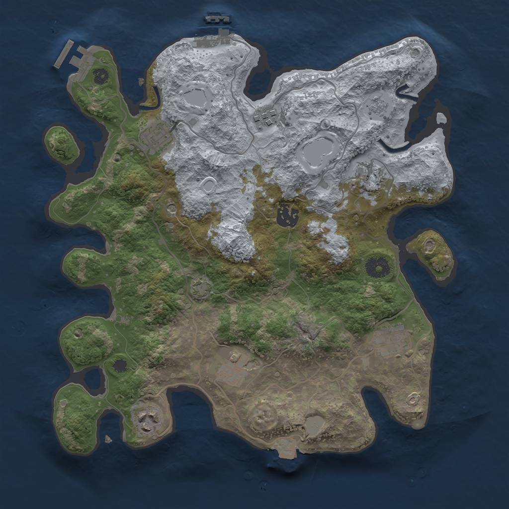 Rust Map: Procedural Map, Size: 3300, Seed: 1671659345, 15 Monuments