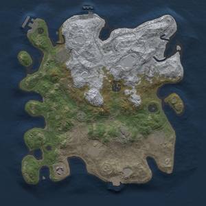 Thumbnail Rust Map: Procedural Map, Size: 3300, Seed: 1671659345, 15 Monuments