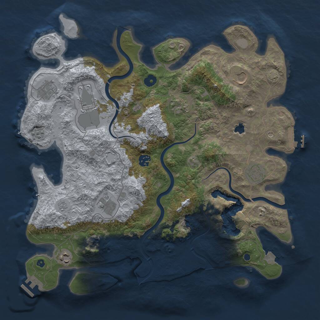 Rust Map: Procedural Map, Size: 4000, Seed: 1144797928, 15 Monuments