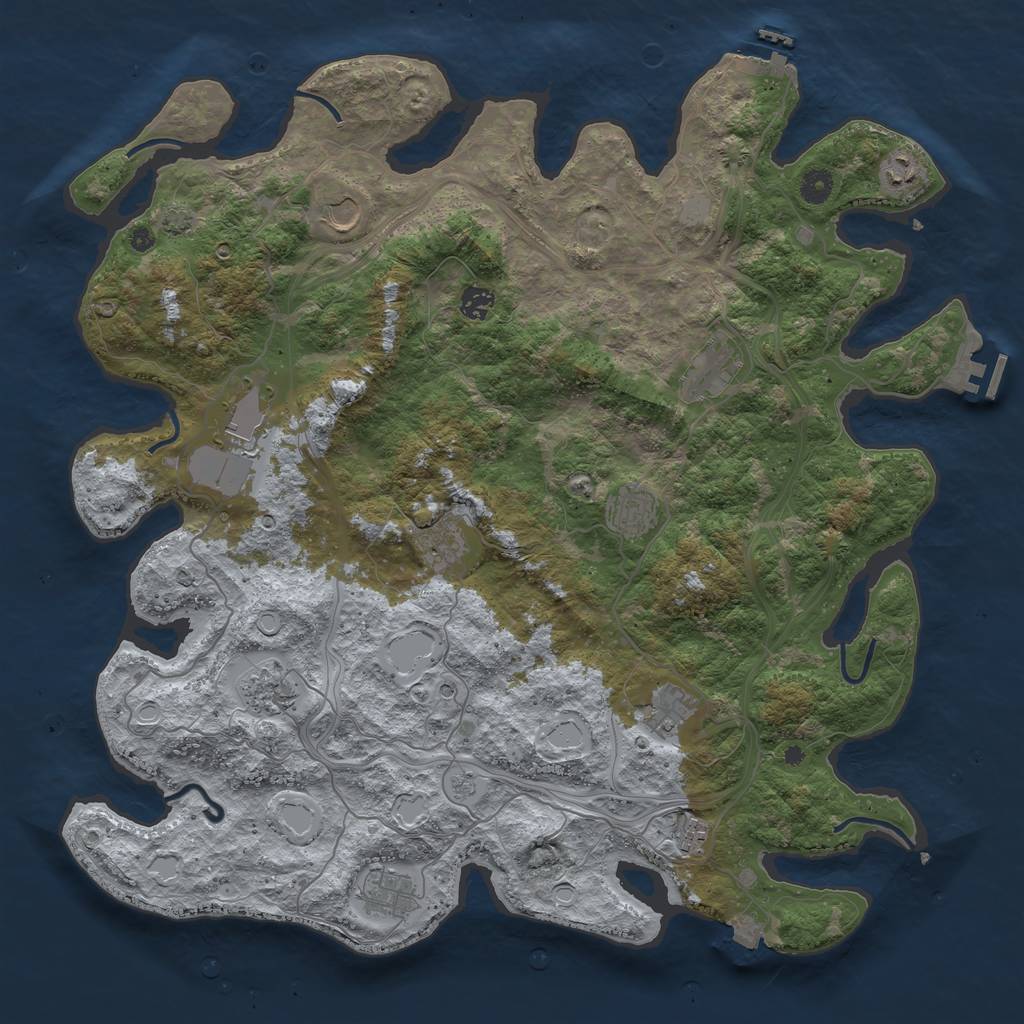 Rust Map: Procedural Map, Size: 4500, Seed: 5072024, 19 Monuments