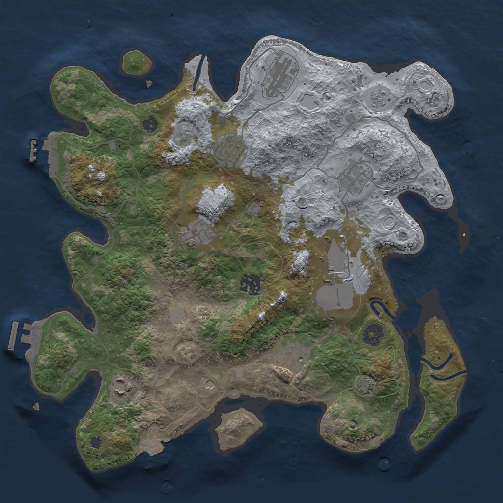 Rust Map: Procedural Map, Size: 3500, Seed: 6765885, 16 Monuments