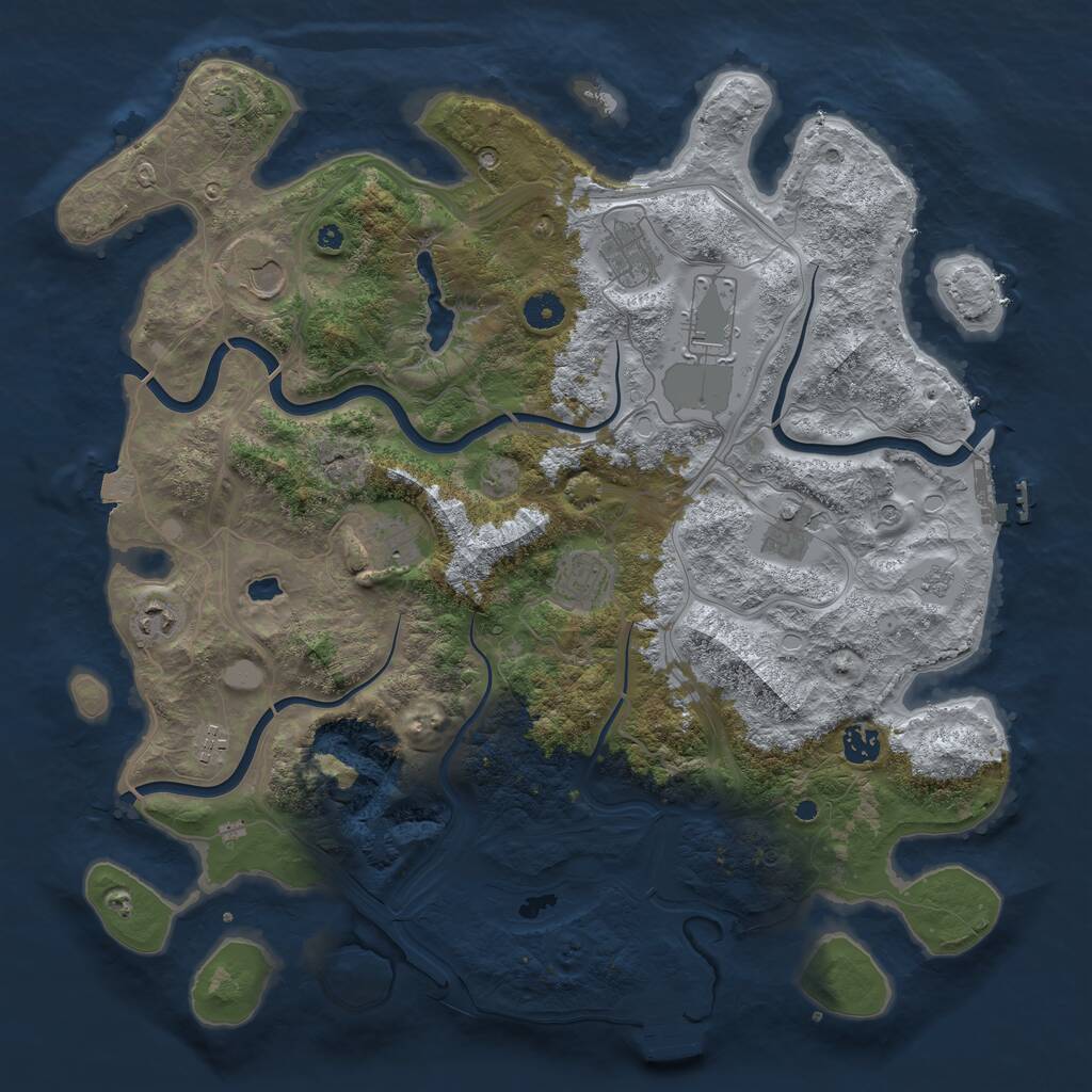Rust Map: Procedural Map, Size: 4250, Seed: 651489358, 15 Monuments