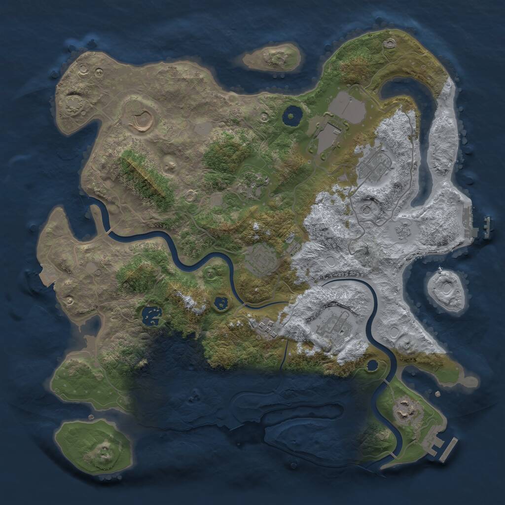 Rust Map: Procedural Map, Size: 3700, Seed: 102020, 15 Monuments