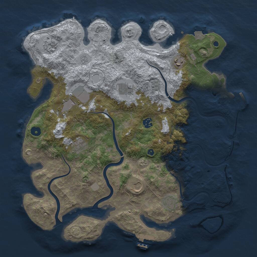 Rust Map: Procedural Map, Size: 3900, Seed: 112, 15 Monuments