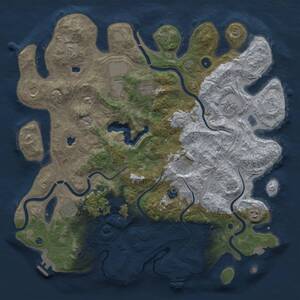Thumbnail Rust Map: Procedural Map, Size: 4500, Seed: 1534215693, 15 Monuments