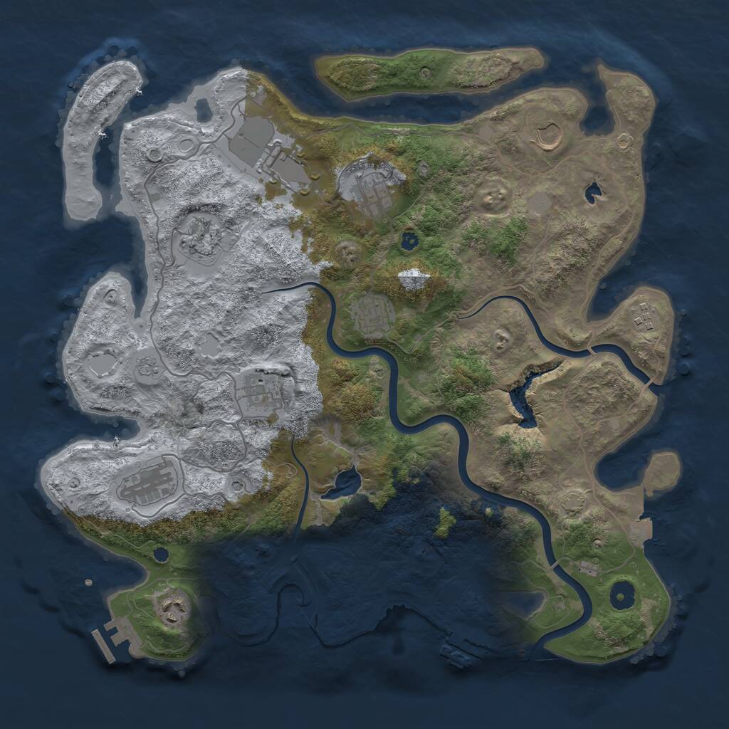 Rust Map: Procedural Map, Size: 4000, Seed: 207965309, 15 Monuments
