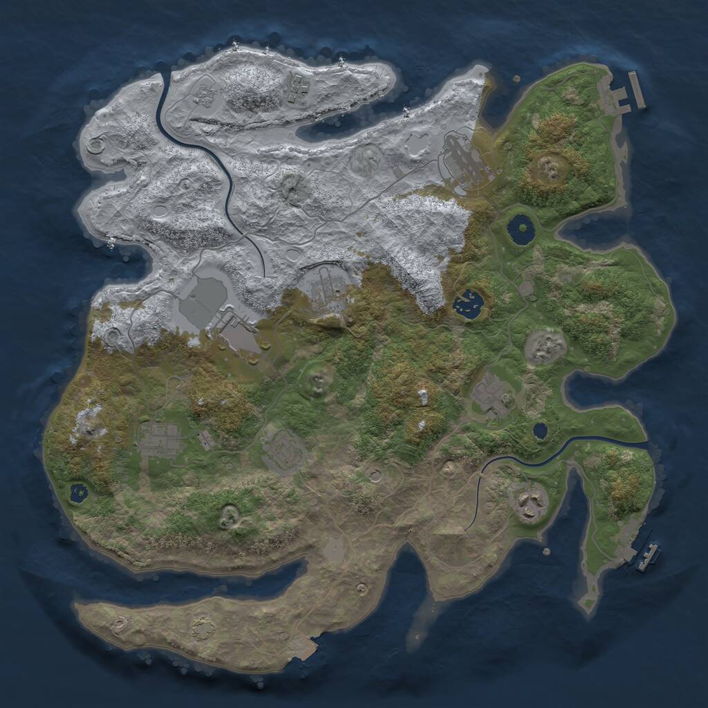 Rust Map: Procedural Map, Size: 3750, Seed: 454314, 15 Monuments