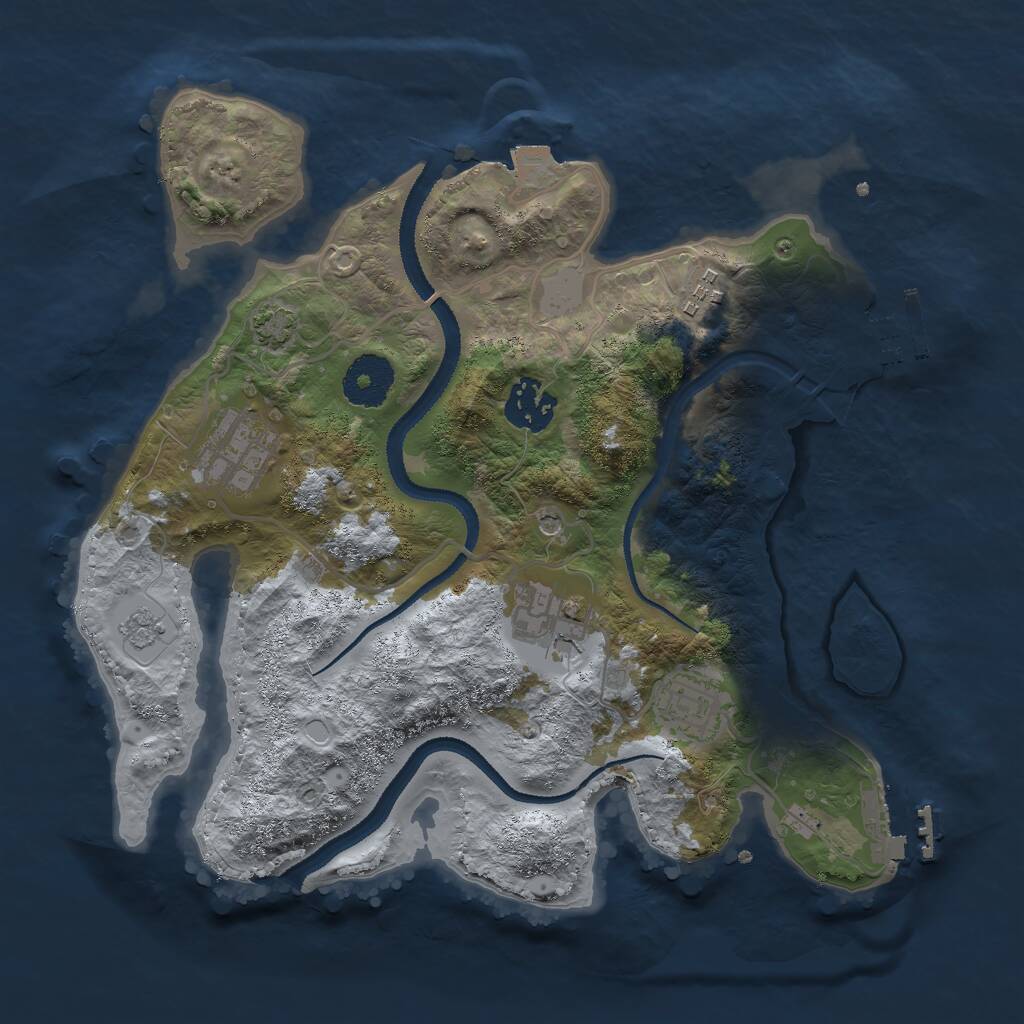 Rust Map: Procedural Map, Size: 3000, Seed: 1138890809, 11 Monuments