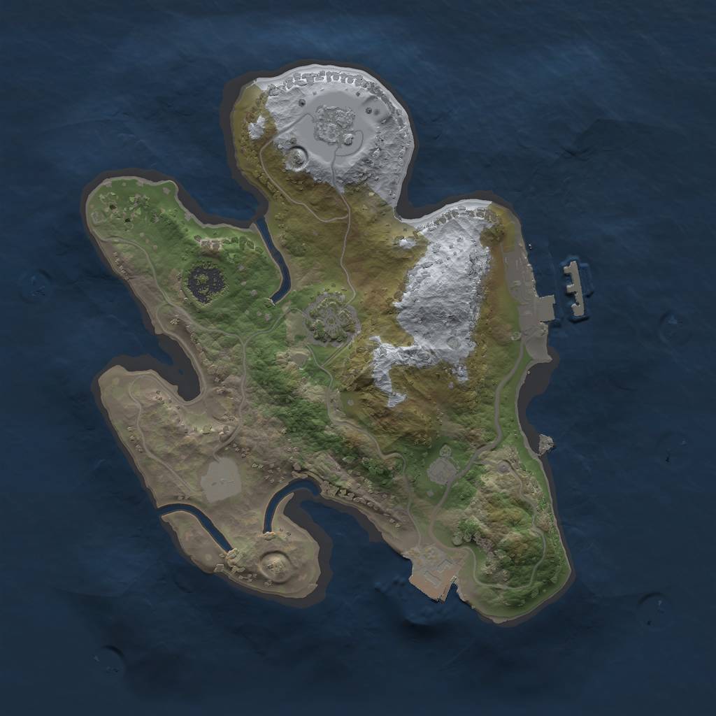 Rust Map: Procedural Map, Size: 2000, Seed: 496430011, 6 Monuments