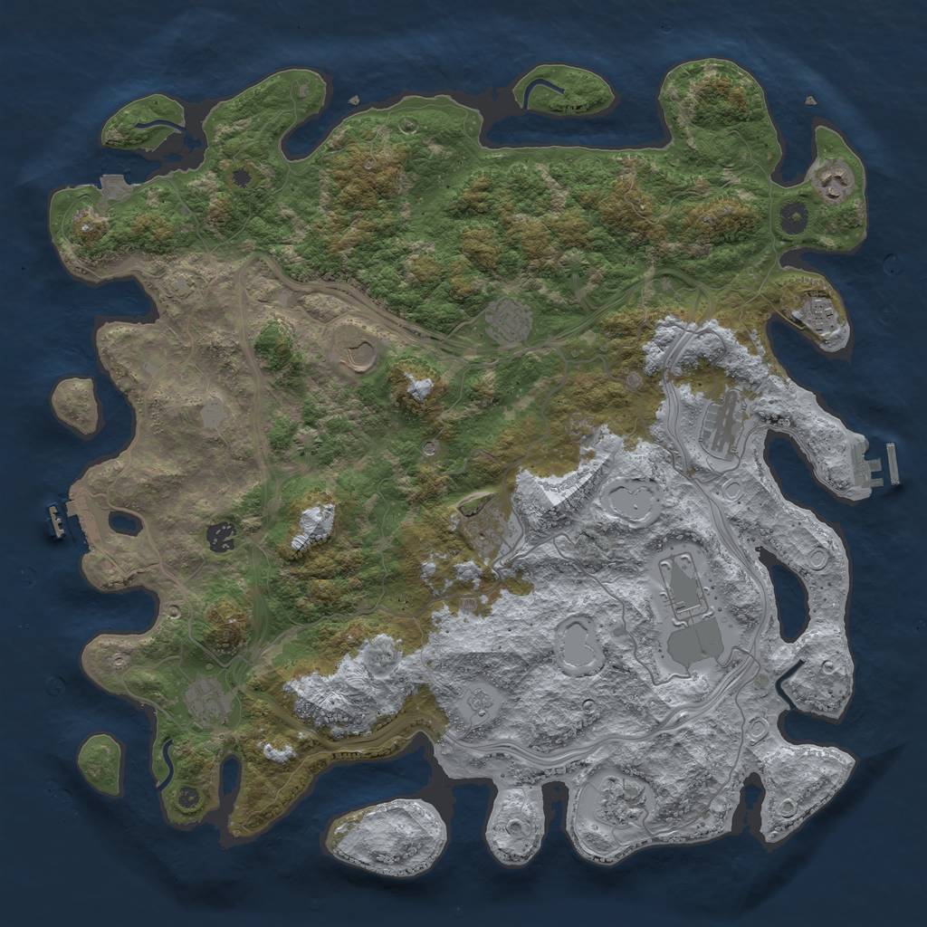 Rust Map: Procedural Map, Size: 4500, Seed: 976148, 18 Monuments