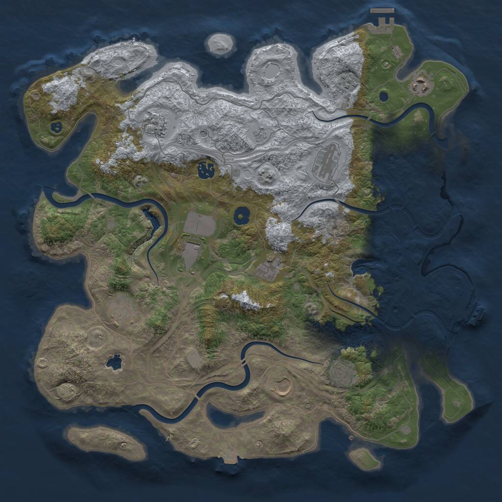 Rust Map: Procedural Map, Size: 4250, Seed: 761931202, 16 Monuments