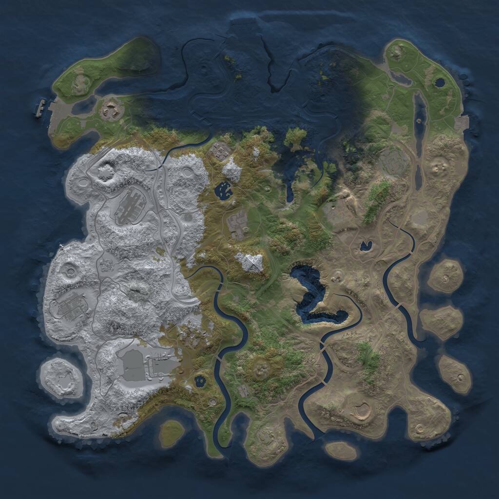 Rust Map: Procedural Map, Size: 4250, Seed: 979100137, 17 Monuments