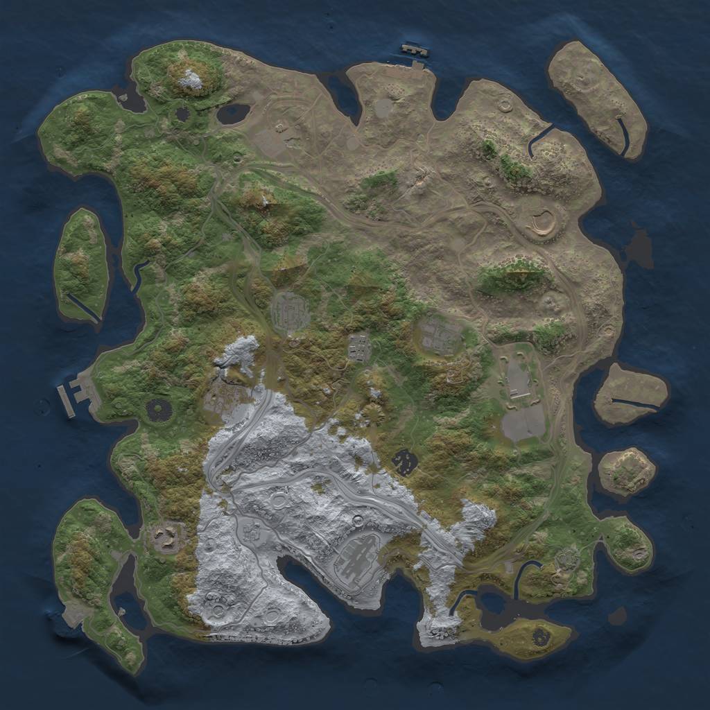 Rust Map: Procedural Map, Size: 4250, Seed: 1514570873, 18 Monuments