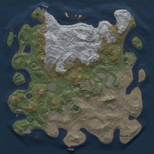 Thumbnail Rust Map: Procedural Map, Size: 4250, Seed: 123100823, 19 Monuments