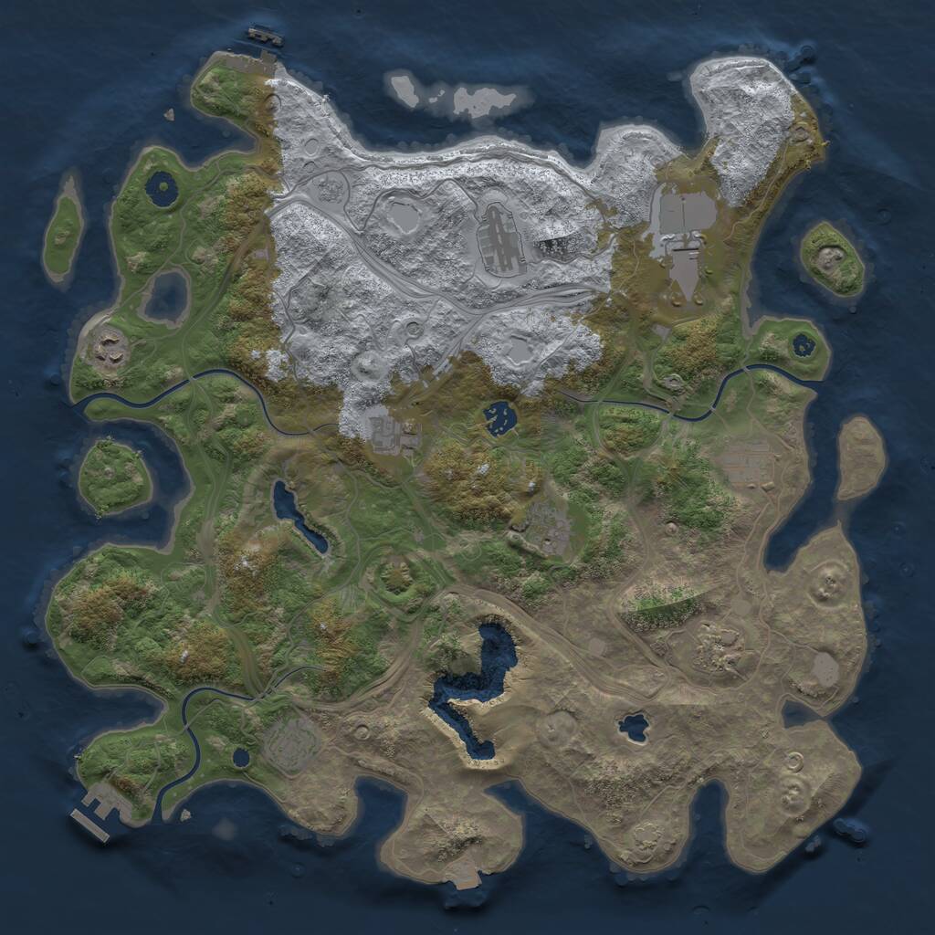 Rust Map: Procedural Map, Size: 4250, Seed: 123100823, 15 Monuments