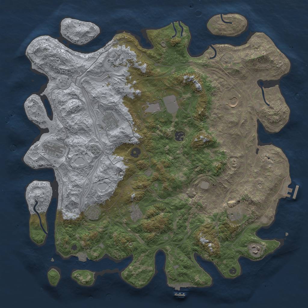 Rust Map: Procedural Map, Size: 4500, Seed: 899078738, 19 Monuments